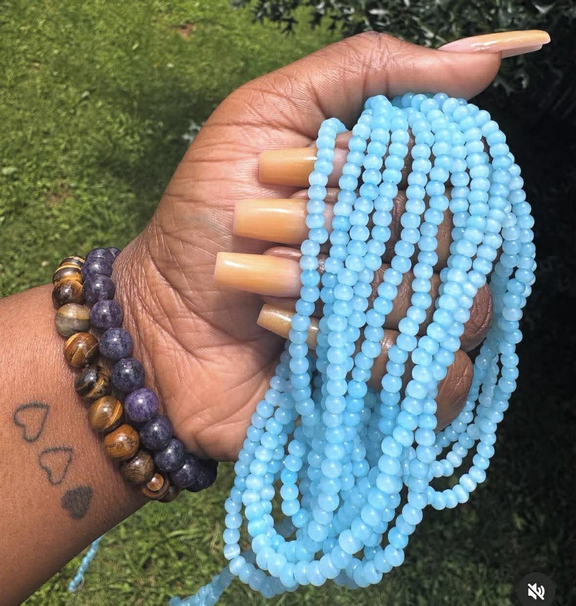 The Blue Sky Tigers Eye Waistbead Set